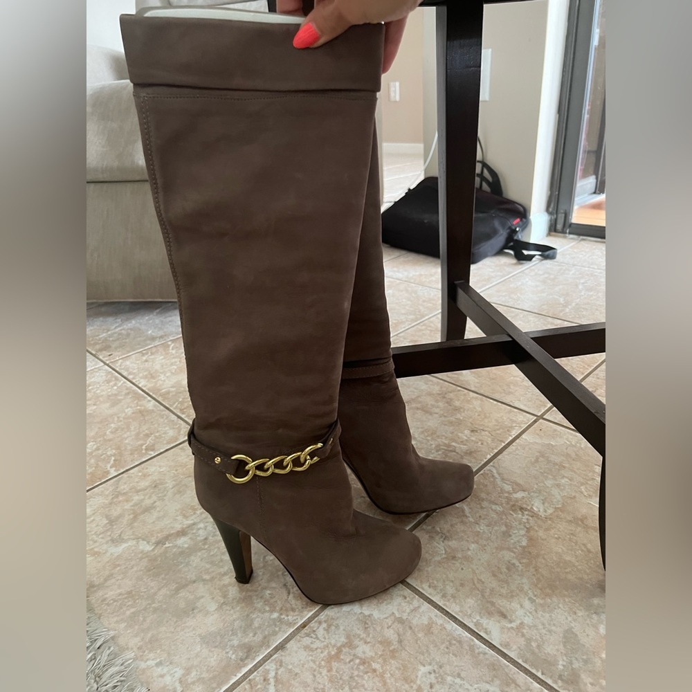 COACH AIDA LEATHER KNEE HIGH  BOOTS WOMENS SIZE 5 1/2 Made In Italy